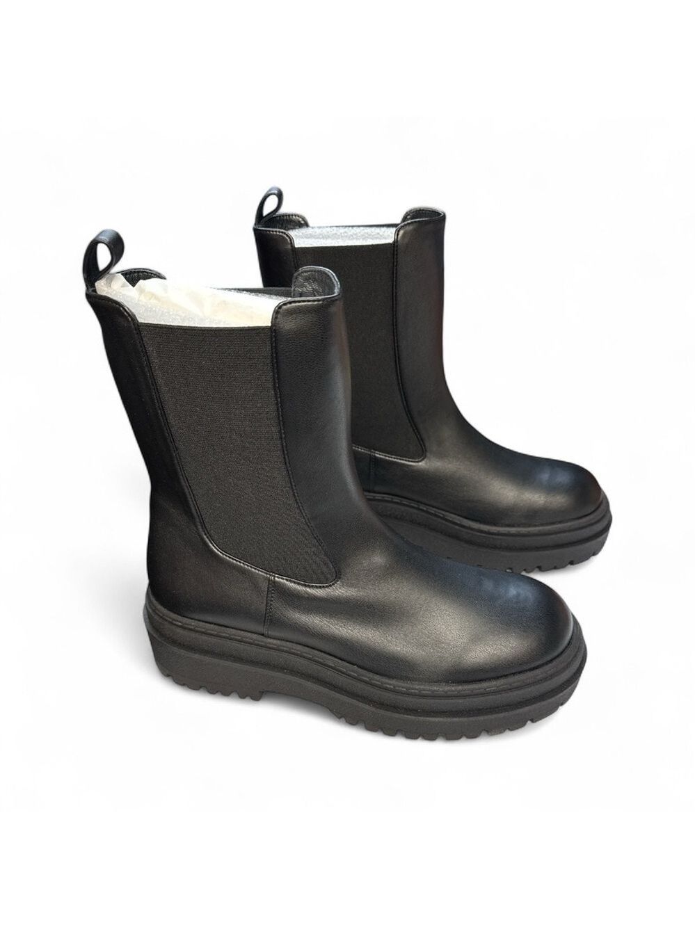 Good American Leather Chelsea Pull On Boot Black Women's NIB GA036V-X Size 9.5 - Picture 9 of 9